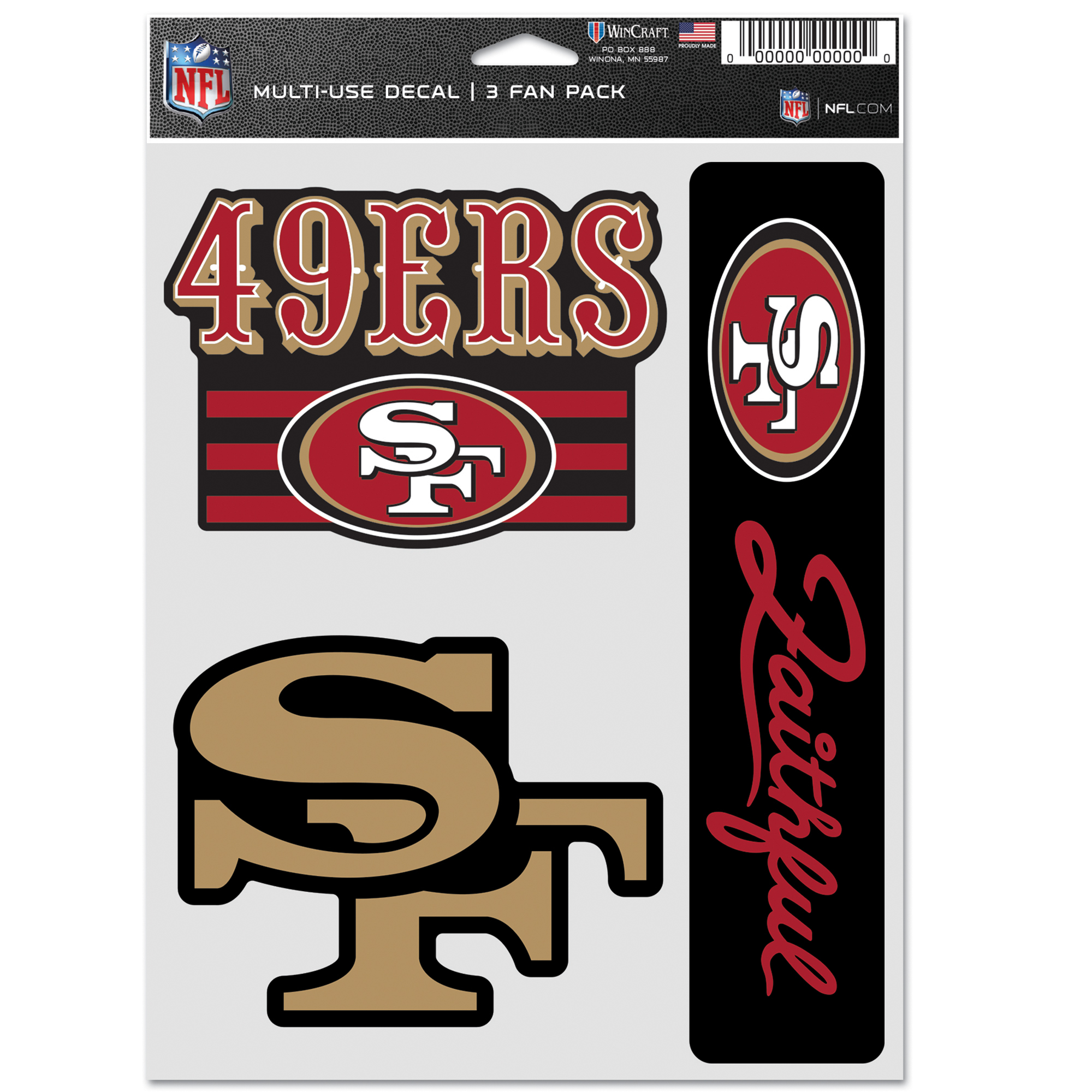 WinCraft San Francisco 49ers Three-Piece Rivalries Fan Decal Set