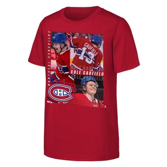 Youth Outerstuff Cole Caufield Red Montreal Canadiens All For One T-Shirt
