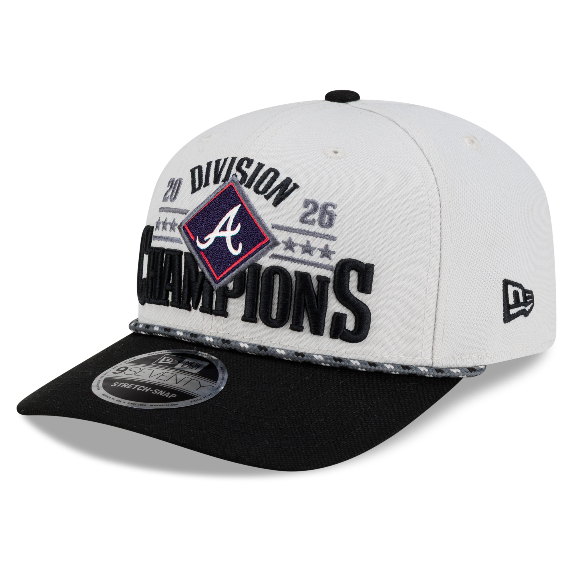 Men's New Era Natural/Black Atlanta Braves 2026 NL East Division Champions Locker Room 9SEVENTY Adjustable Hat