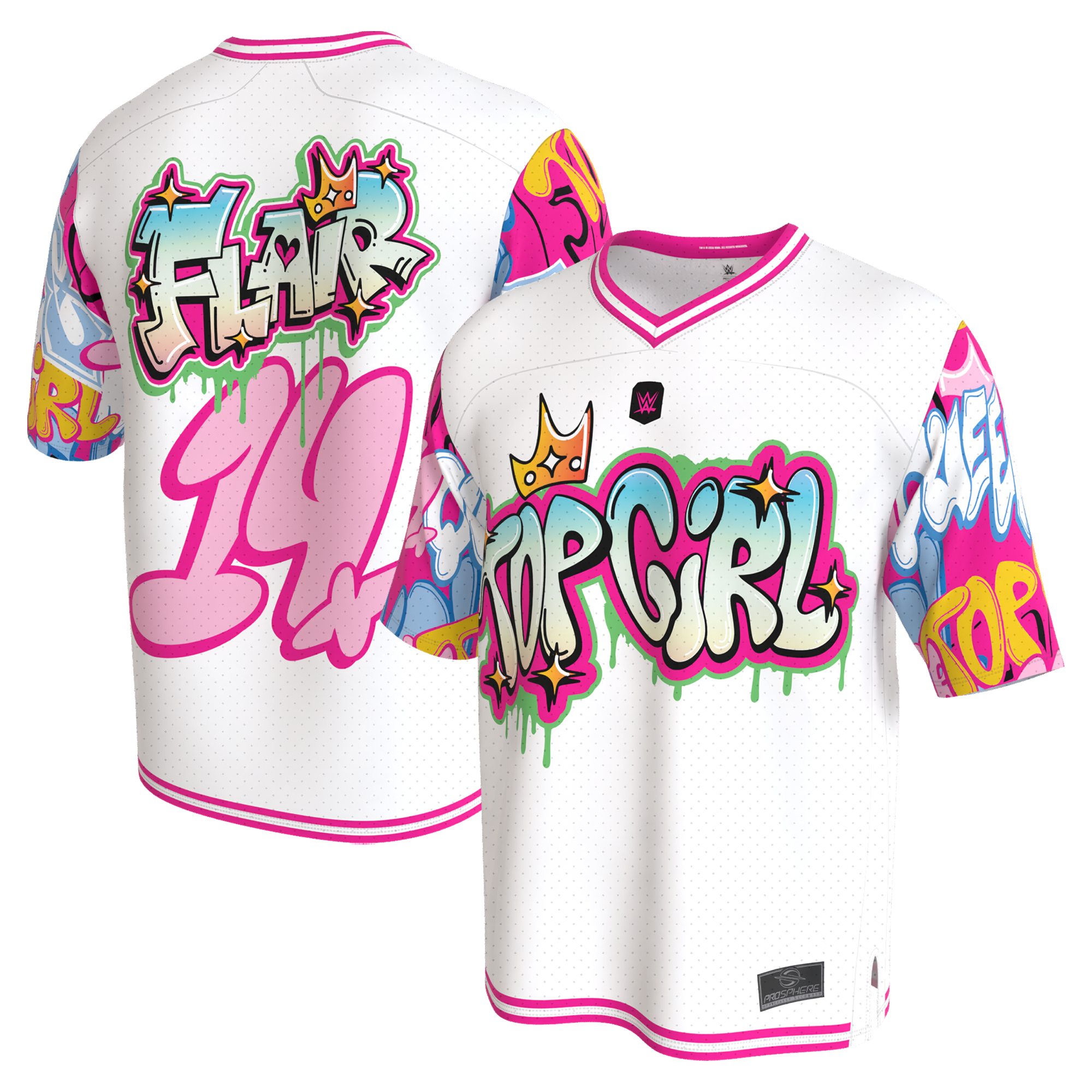 Youth ProSphere White Charlotte Flair Football Jersey