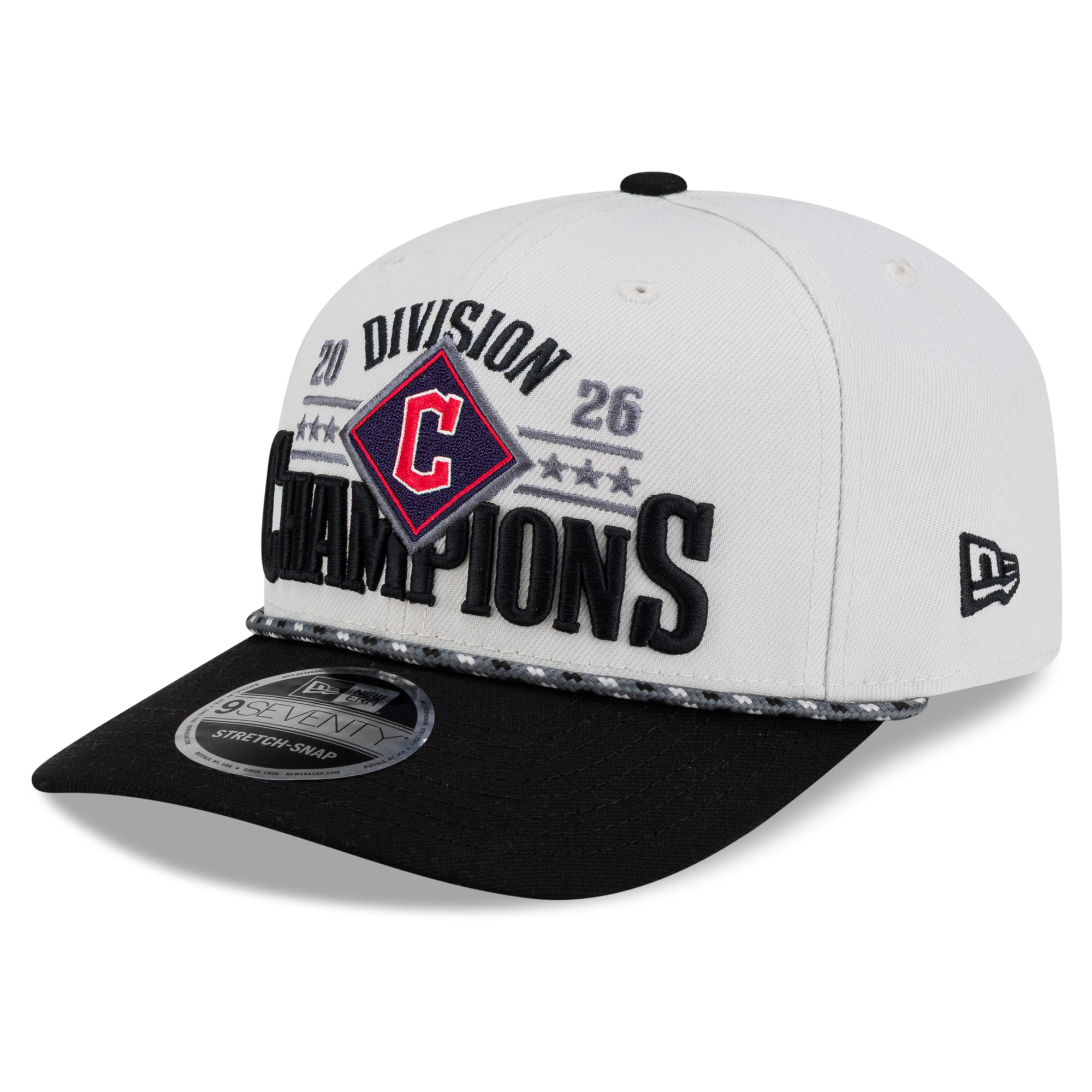 Men's New Era Natural/Black Cleveland Guardians 2026 AL Central Division Champions Locker Room 9SEVENTY Adjustable Hat