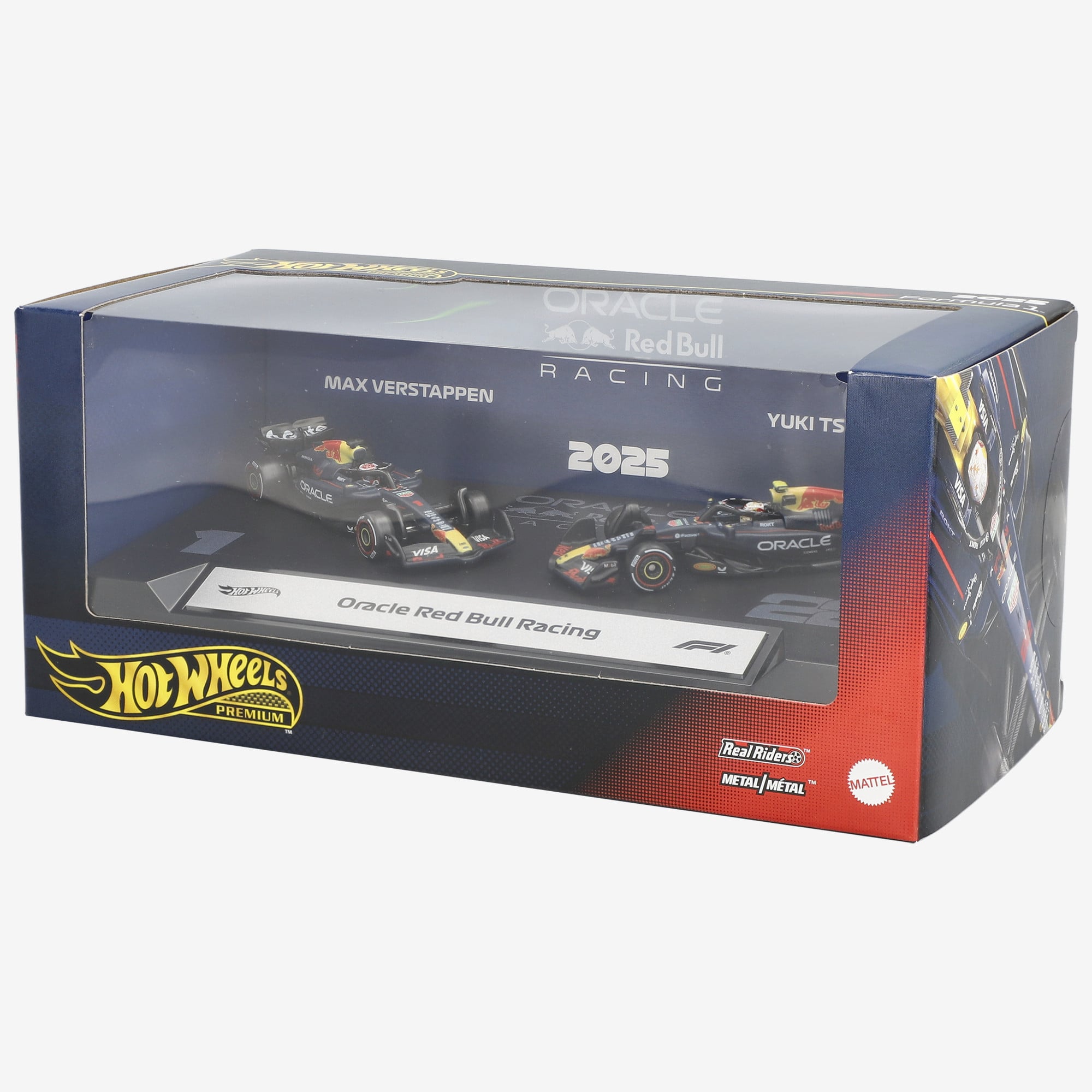 Mattel Max Verstappen & Yuki Tsunoda Red Bull Racing Premium Formula 1 2025 2-Pack 1:64 Scale Racecars