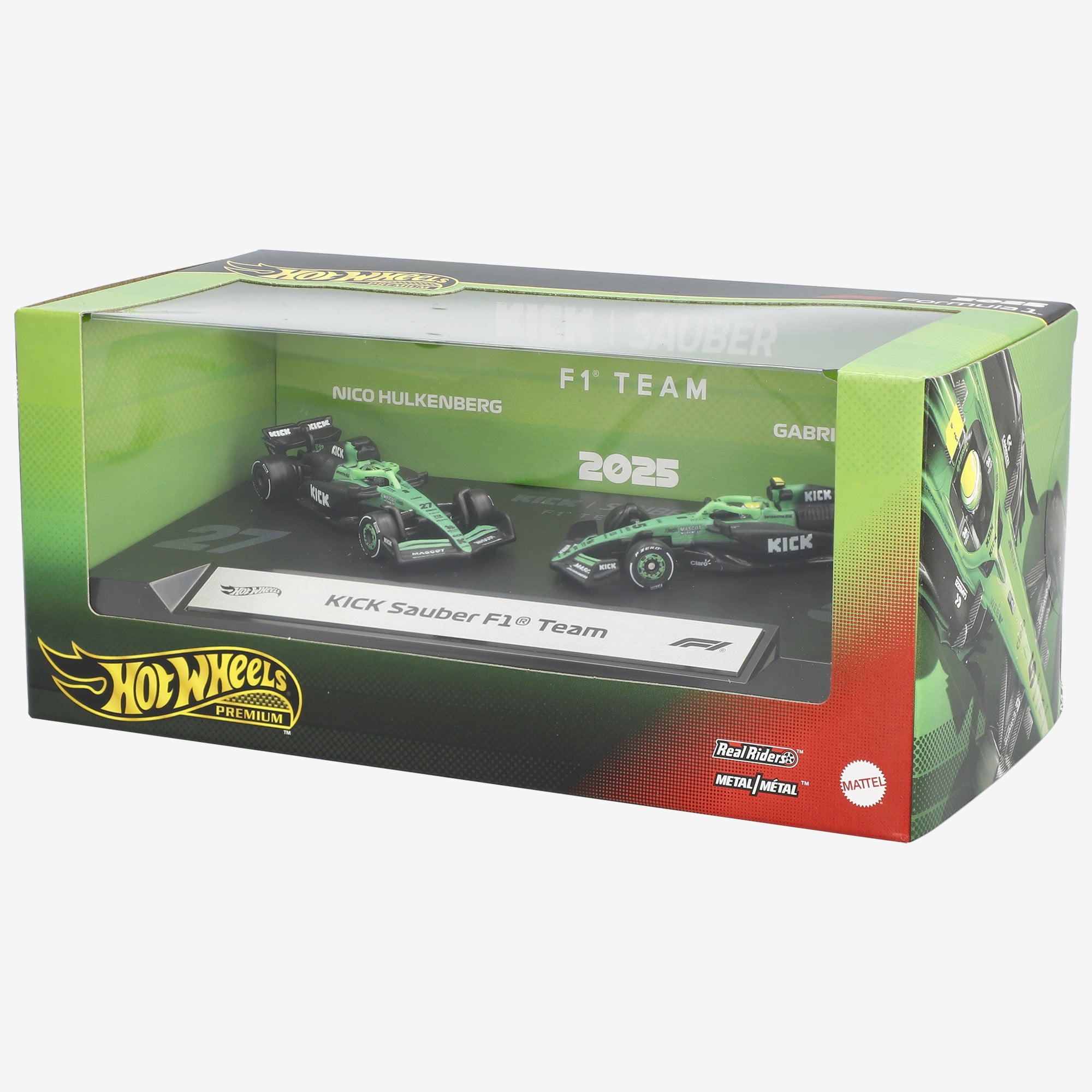 Mattel Nico Hulkenberg & Gabriel Bortoleto Audi Premium Formula 1 2025 2-Pack 1:64 Scale Racecars