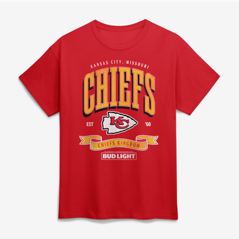 Men's Red Kansas City Chiefs Bud Light T-Shirt