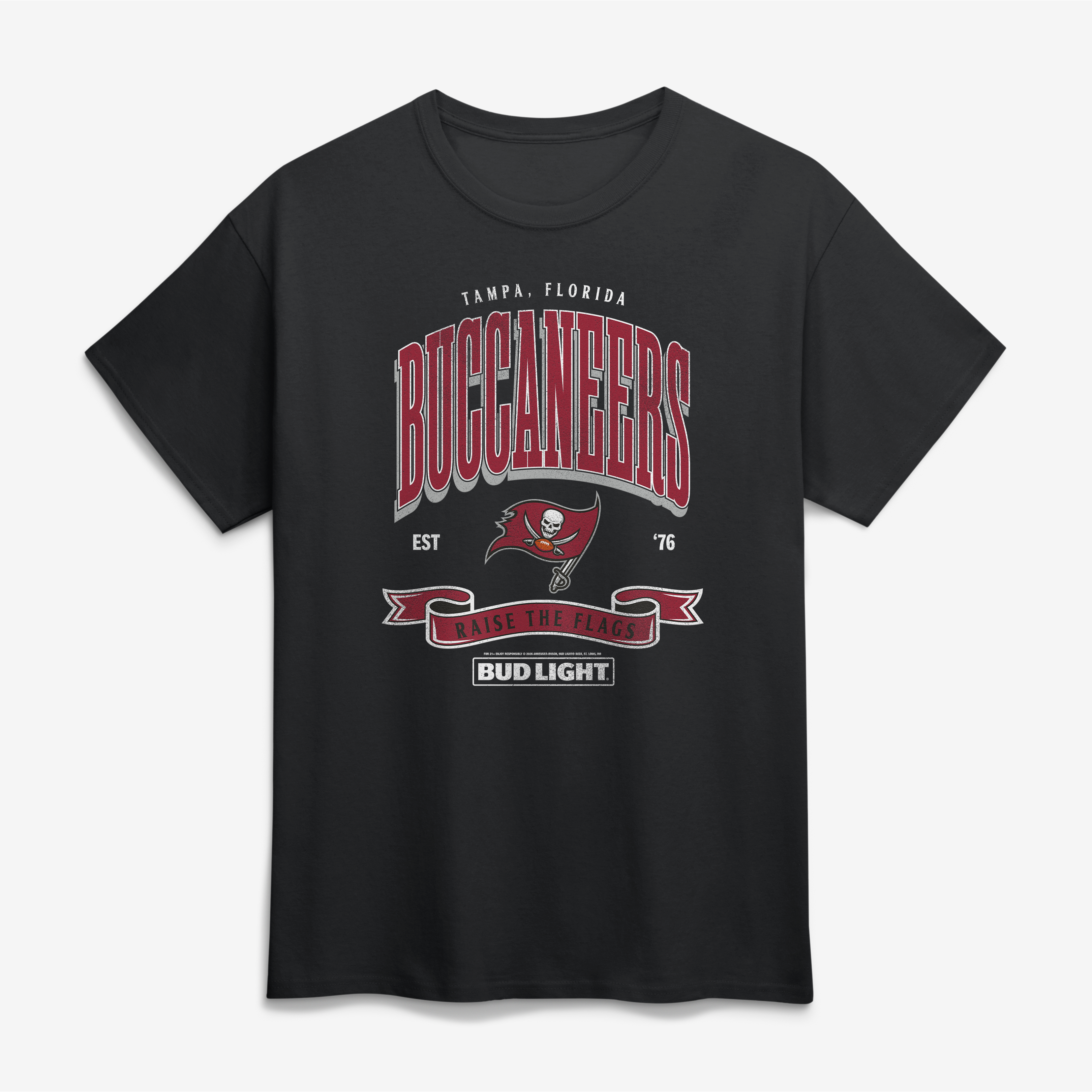 Men's Black Tampa Bay Buccaneers Bud Light T-Shirt