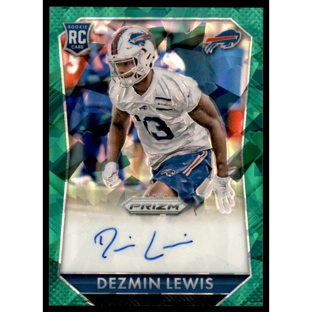 2015 Panini Prizm Rookie Autographs Prizms Green Cracked Ice #RSDL Dezmin Lewis/75. rookie card picture