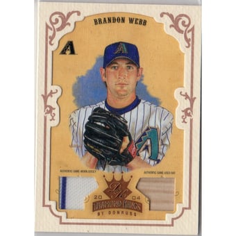 2004 Diamond Kings DK Materials Framed Bronze #35 Brandon Webb Bat-Jsy/100