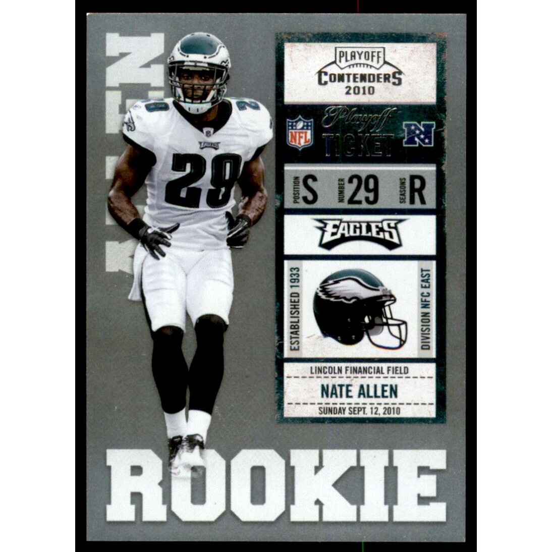 2010 Playoff Contenders Playoff Ticket #174 Nate Allen
