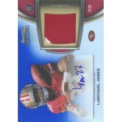 2012 Bowman Sterling Blue Refractors #BSARLJ LaMichael James JSY AU. rookie card picture