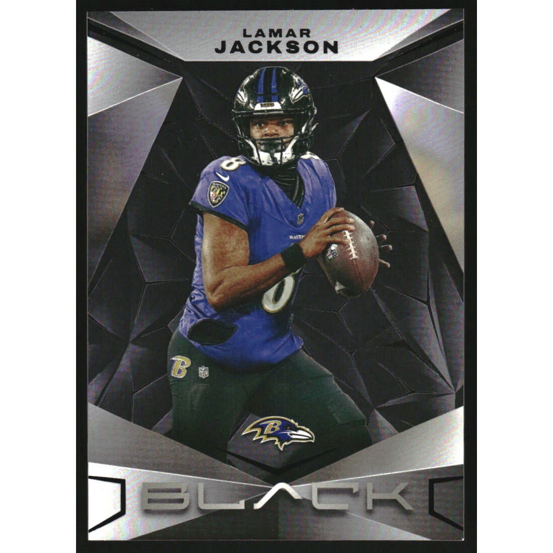 2024 Panini Black #8 Lamar Jackson. rookie card picture