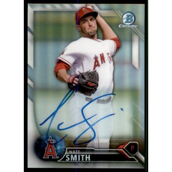 2016 Bowman Chrome Prospect Autographs Refractors #CPANS Nate Smith