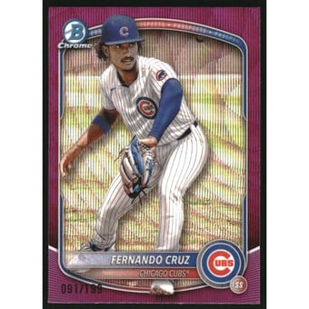 2025 Bowman Chrome Prospects Fuchsia Wave Refractors #BCP110 Fernando Cruz