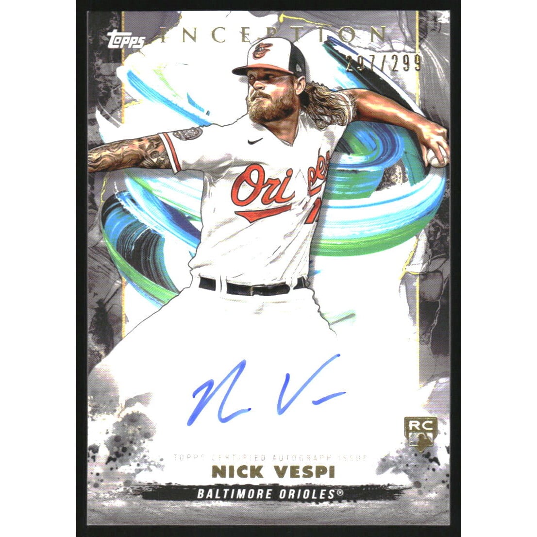 2023 Topps Inception Rookie and Emerging Stars Autographs #BRESNVE Nick Vespi. rookie card picture