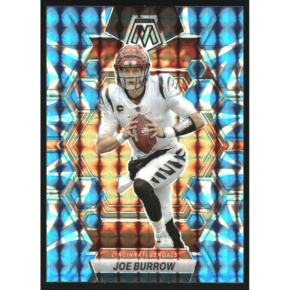 2023 Panini Mosaic Mosaic Reactive Blue #40 Joe Burrow. rookie card picture