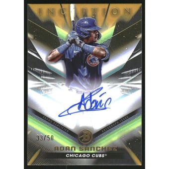 2023 Bowman Inception Autographs Gold Foil #BPAAS Adan Sanchez
