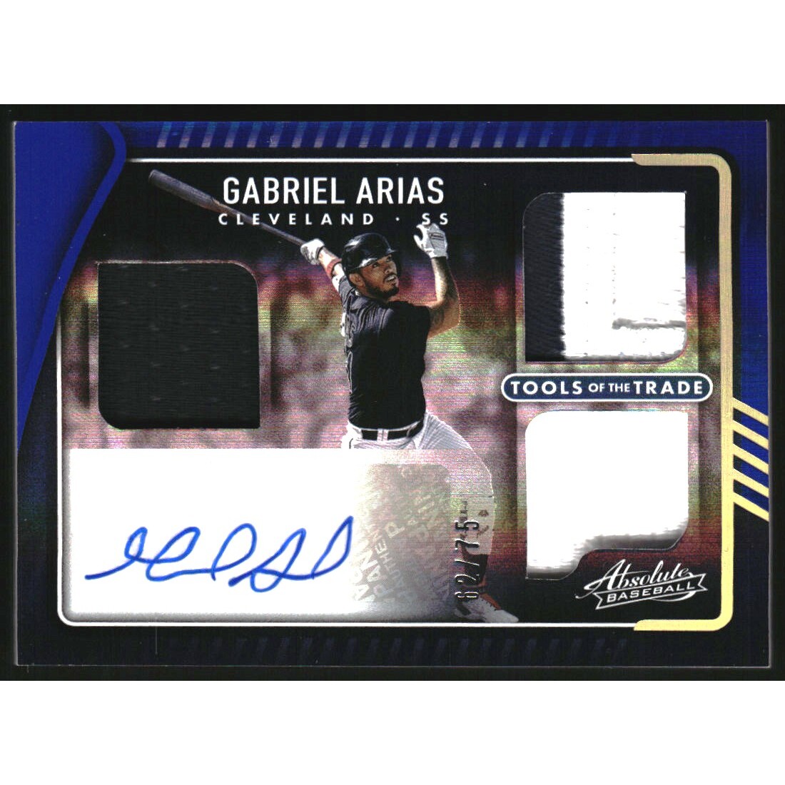 2022 Absolute Tools of the Trade 3 Swatch Signatures Spectrum Blue #23 Gabriel Arias/75