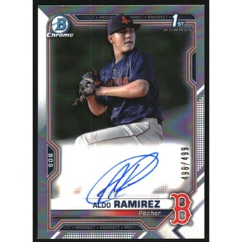 2021 Bowman Chrome Prospect Autographs Refractors #CPAARA Aldo Ramirez