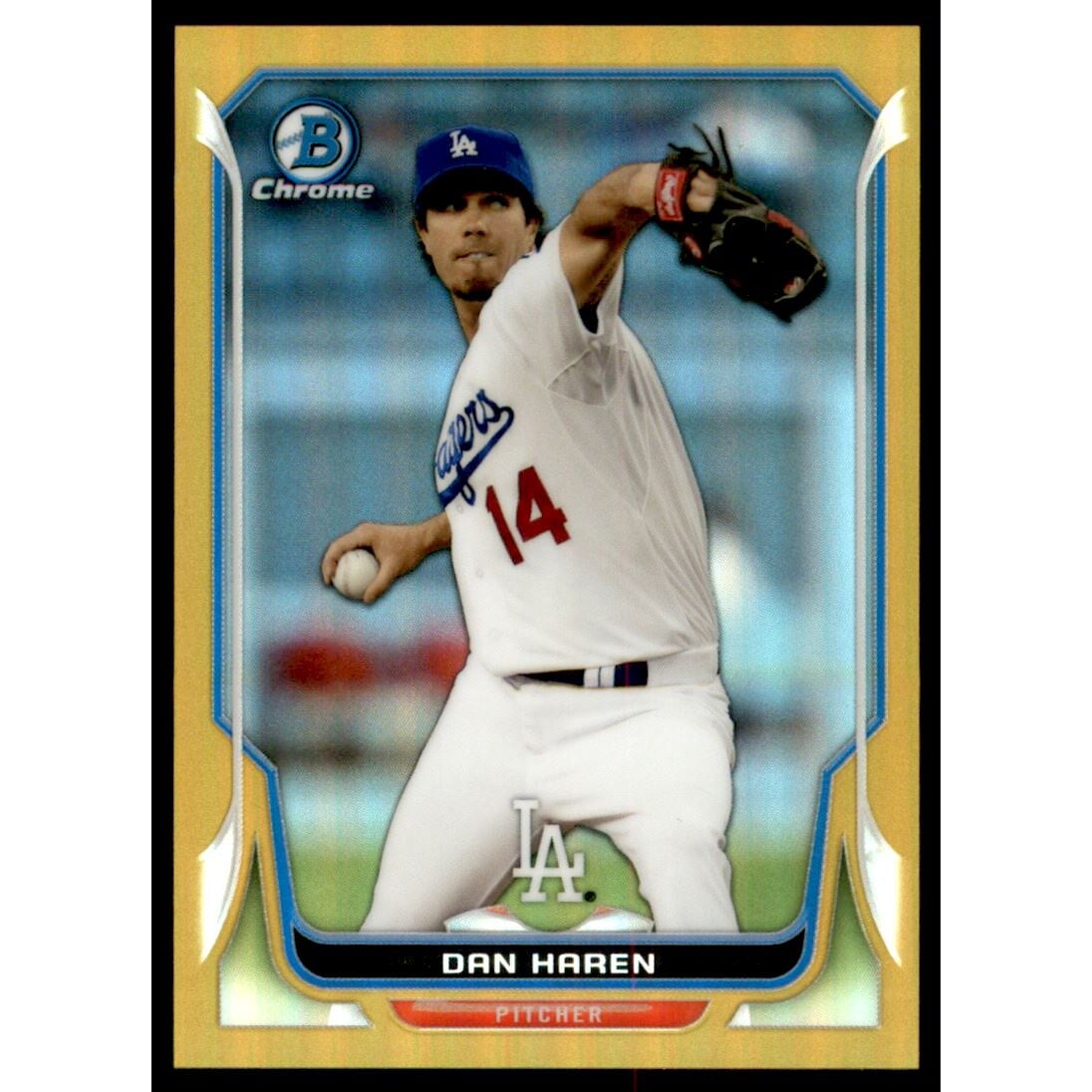 2014 Bowman Chrome Gold Refractors #181 Dan Haren. rookie card picture