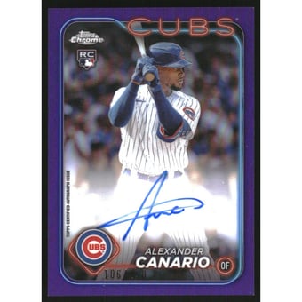 2024 Topps Chrome Rookie Autographs Purple Refractors #RAAC Alexander Canario