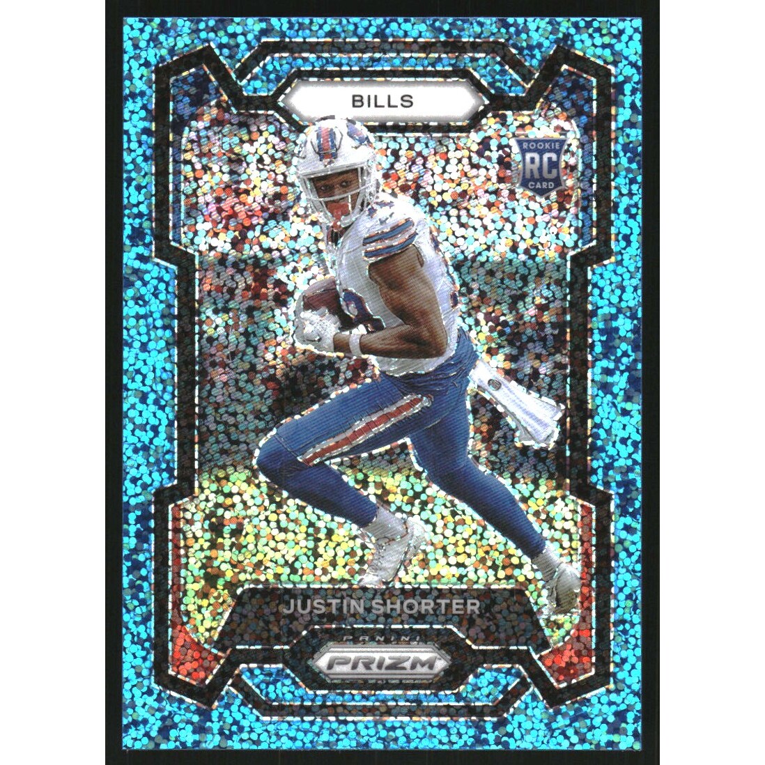 2023 Panini Prizm Prizms Blue Sparkle #310 Justin Shorter