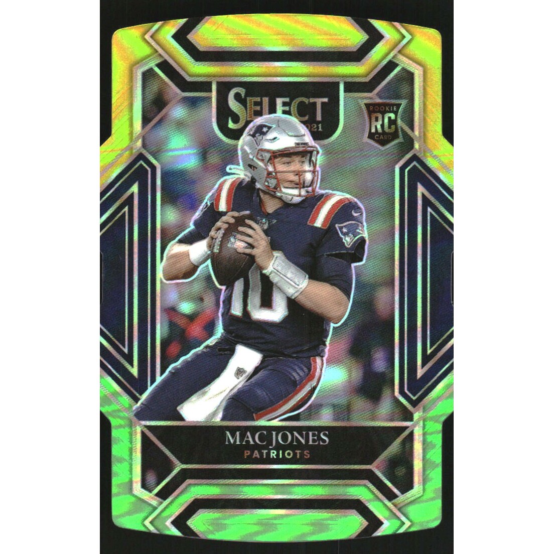 2021 Select Prizm Green and Yellow Die Cut #251 Mac Jones