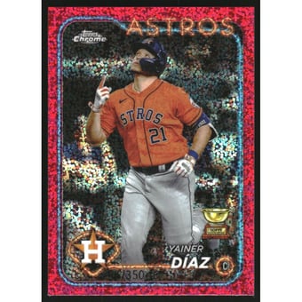 2024 Topps Chrome Magenta Speckle Refractors #203 Yainer Diaz