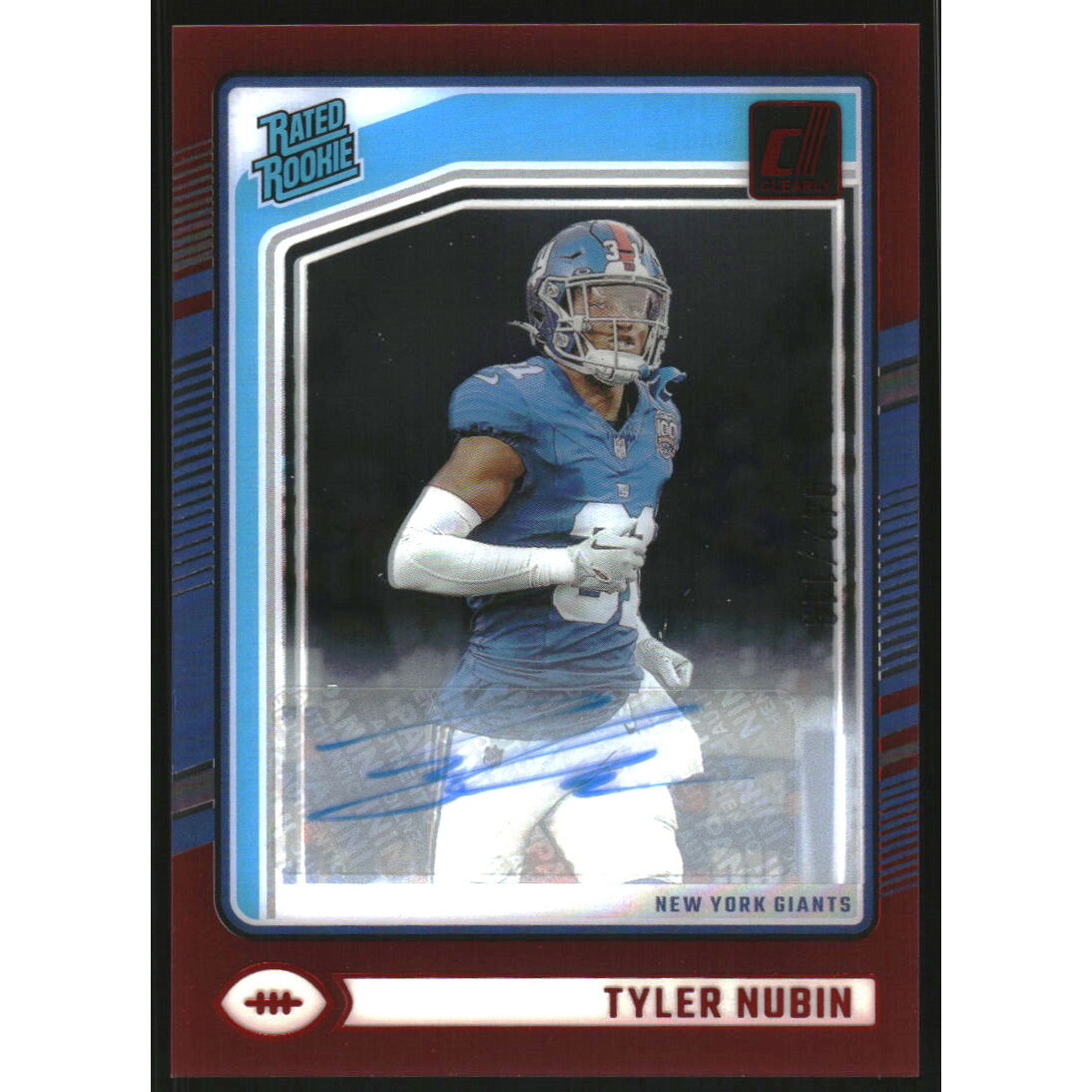 2024 Clearly Donruss Clearly Rated Rookie Autographs Red #96 Tyler Nubin. rookie card picture