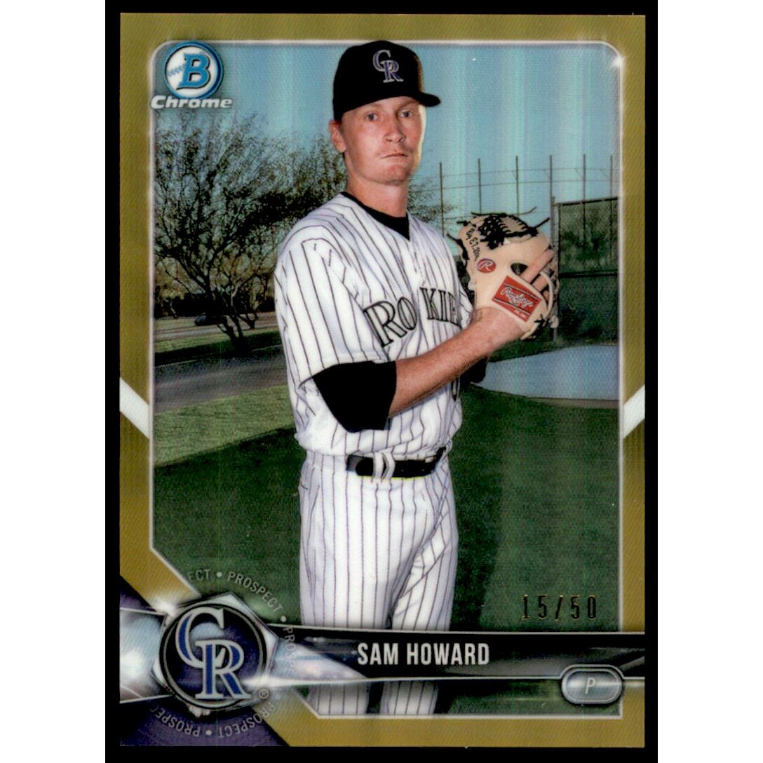 2018 Bowman Chrome Prospects Gold Refractors #BCP109 Sam Howard