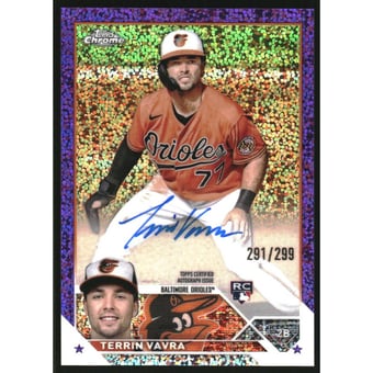 2023 Topps Chrome Update Rookie Autographs Purple Speckle Refractors #RATV Terrin Vavra