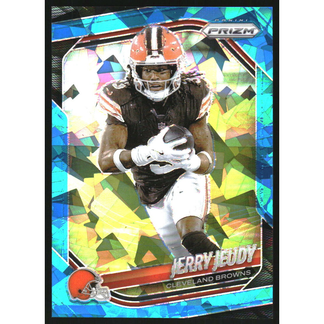 2025 Panini Prizm Prizms Blue Ice #146 Jerry Jeudy