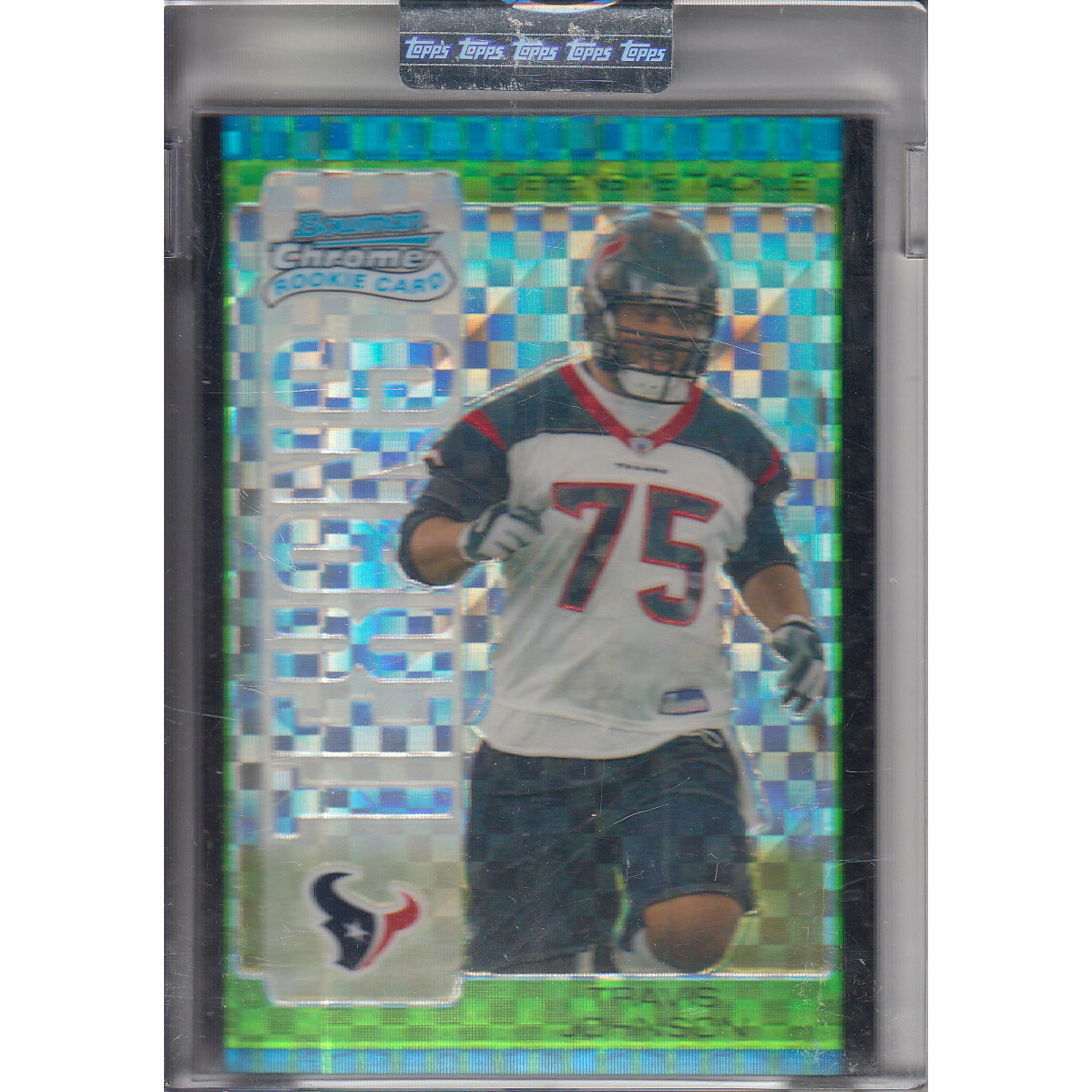 2005 Bowman Chrome Uncirculated Green Xfractors #115 Travis Johnson. rookie card picture