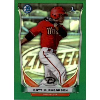 2014 Bowman Chrome Prospects Green Refractors #BCP55 Matt McPhearson