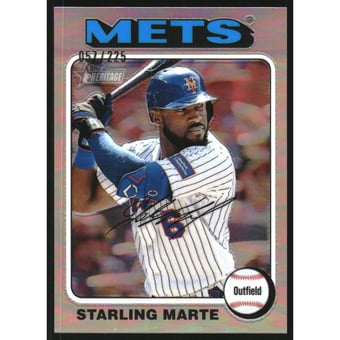 2024 Topps Heritage Chrome Silver Refractors #266 Starling Marte HN/225