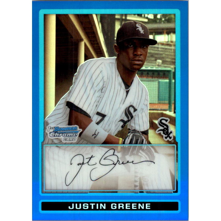 2009 Bowman Chrome Prospects Blue Refractors #BCP70 Justin Greene