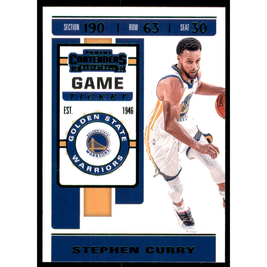 2019-20 Panini Contenders Game Ticket Green #92 Stephen Curry 2019-20 Panini Contenders Game Ticket Green #92 Stephen Curry