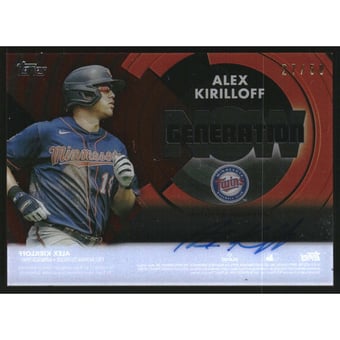 2022 Topps Clearly Authentic Generation Now Autographs Red #GNAAK Alex Kirilloff