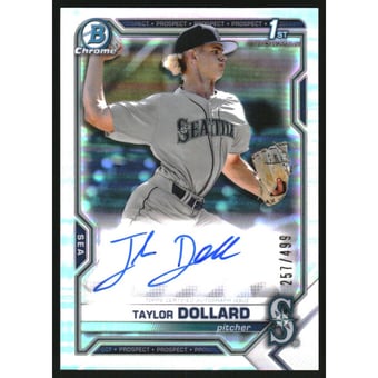 2021 Bowman Chrome Prospect Autographs Refractors #CPATDO Taylor Dollard