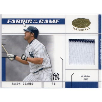 2003 Leaf Certified Materials Fabric of the Game #90IN Jason Giambi Yanks IN/50