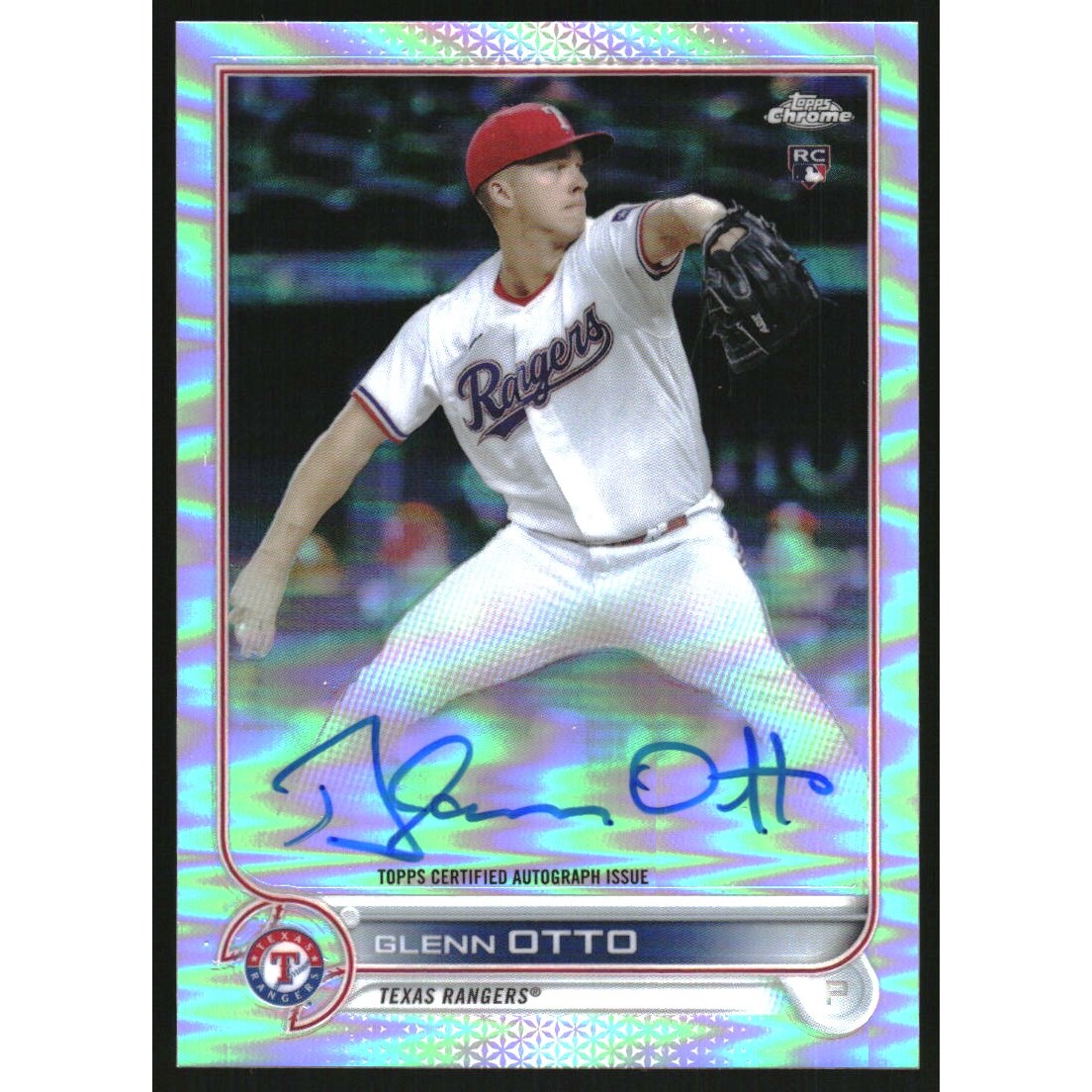 2022 Topps Chrome Rookie Autographs Refractors #RAGO Glenn Otto 2022 Topps Chrome Rookie Autographs Refractors #RAGO Glenn Otto