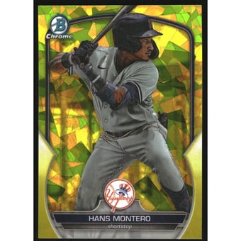 2023 Bowman Chrome Draft Sapphire Yellow Refractors #BDC12 Hans Montero