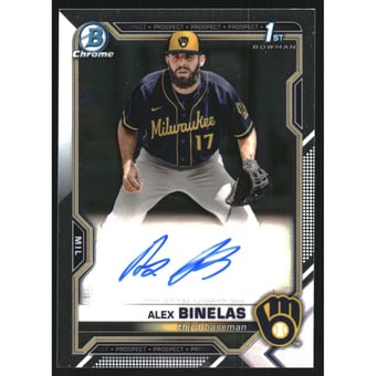 2021 Bowman Chrome Draft Autographs #CDAAB Alex Binelas