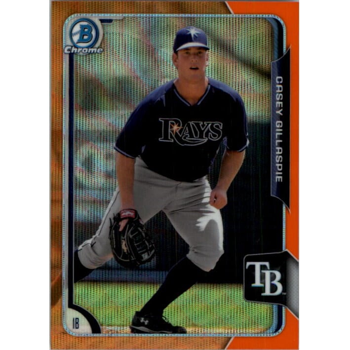 2015 Bowman Chrome Prospects Orange Wave Refractors #BCP216 Casey Gillaspie. rookie card picture