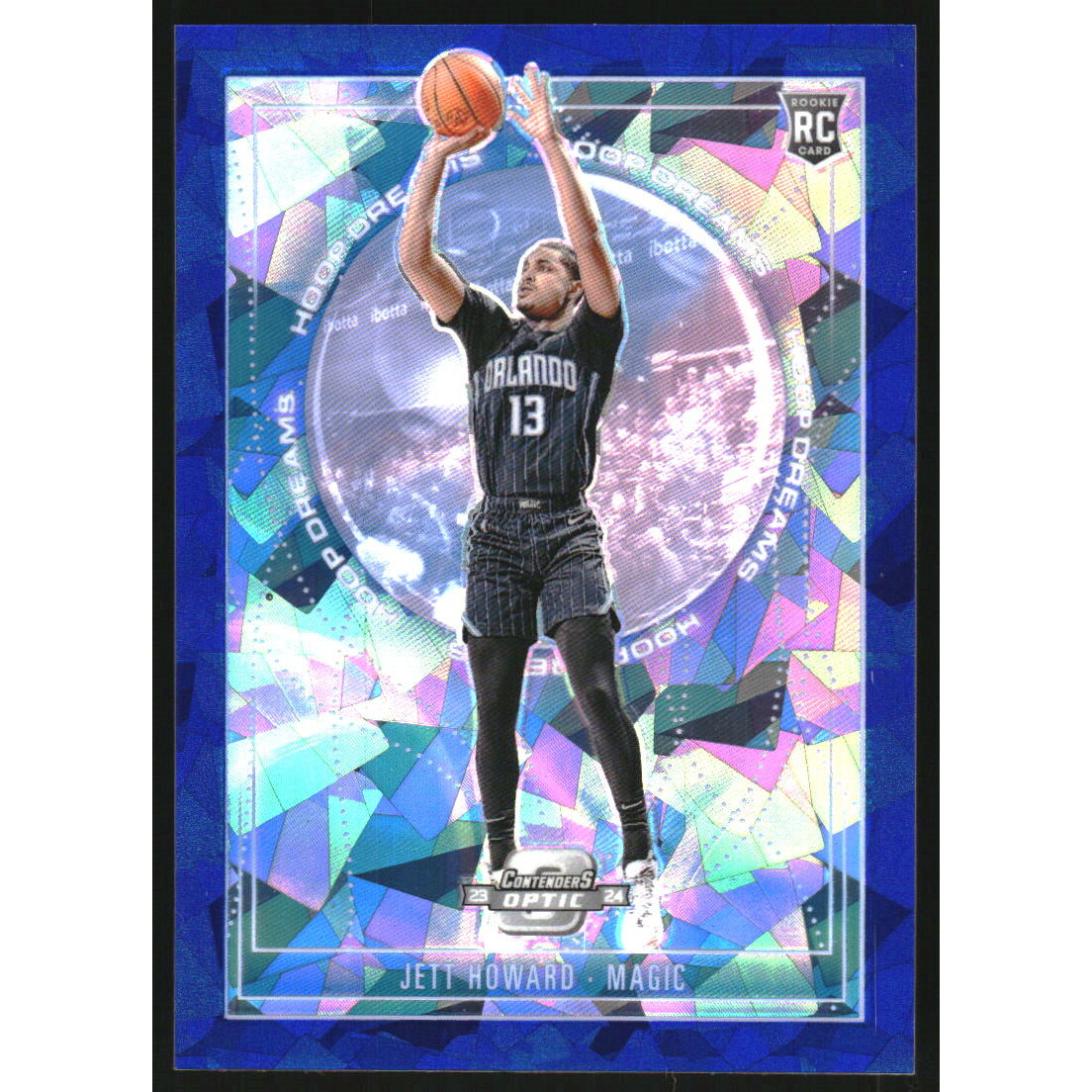 2023-24 Panini Contenders Optic Hoop Dreams Blue Cracked Ice #12 Jett Howard