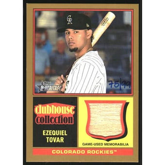 2025 Topps Heritage Clubhouse Collection Relics Gold #CCRET Ezequiel Tovar