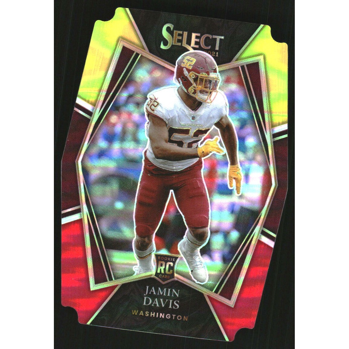 2021 Select Prizm Red and Yellow Die Cut #187 Jamin Davis