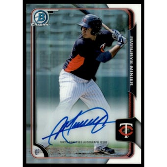 2015 Bowman Chrome Prospect Autographs Refractors #BCAPAM Amaurys Minier