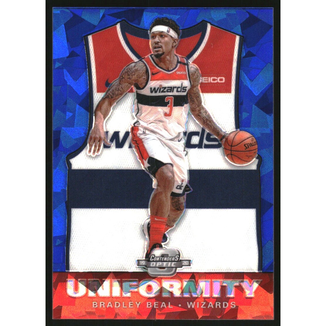2019-20 Panini Contenders Optic Uniformity Blue Cracked Ice #24 Bradley Beal 2019-20 Panini Contenders Optic Uniformity Blue Cracked Ice #24 Bradley Beal