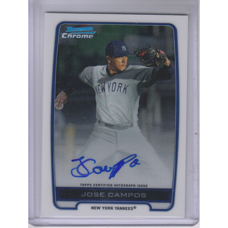 2012 Bowman Chrome Prospect Autographs #JC Jose Campos. rookie card picture