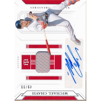 2019 Panini National Treasures Game Gear Signatures #19 Michael Chavis/99