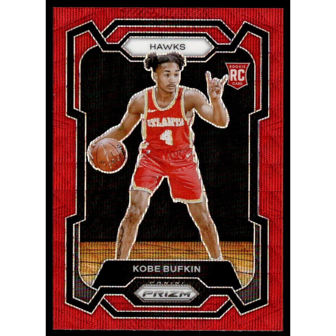 2023-24 Panini Prizm Prizms Ruby Wave #151 Kobe Bufkin